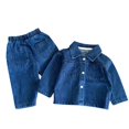 thumbnail image 2 of RXIRUCGD Ensemble Deux Pièces Décontracté à Manches Longues et Col Rond pour Enfants (Bleu Foncé, Taille: 2 Ans), 2 of 3