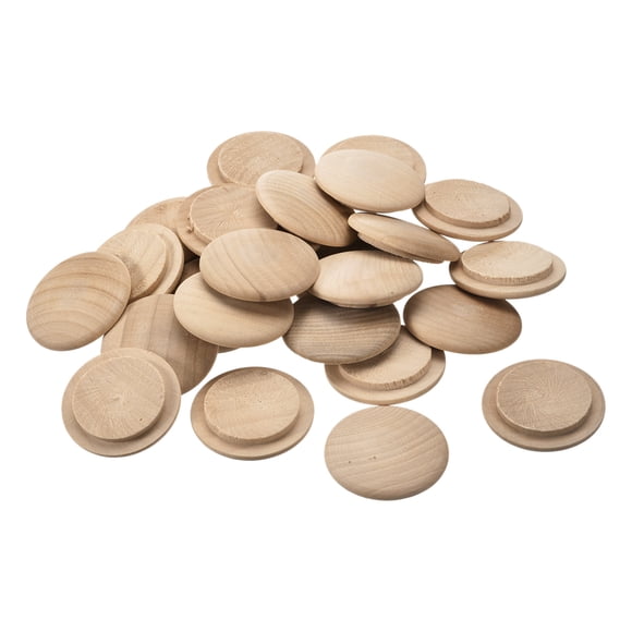 Unique Bargains Wood Plugs, 50 Pack 40 x 30 mm - Beech Wood Button Top Plugs, Screw Hole Covers for Stair Chair Craft Furniture