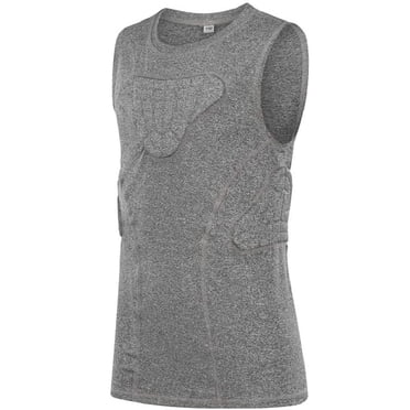 Youth Padded Compression Shirt Vest Chest Rib Protector for Rugby Baseball Football Basketball Lacrosse