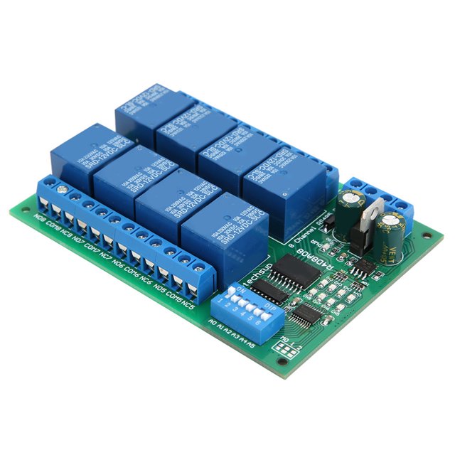 RS485 Remote Control With Working Modes Expansion Module, Relay, DC 12V For Modbus RTU Protocol For Modbus Poll R4D8A08