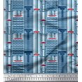 thumbnail image 1 of Soimoi Moss Georgette Fabric Buildings Architectural Decor Fabric Printed Yard 42 Inch Wide, 1 of 5