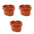thumbnail image 1 of 3Pcs Brown Plastic Wall-mounted Plant Pots for Home Use Lightweight and Durable, 1 of 9