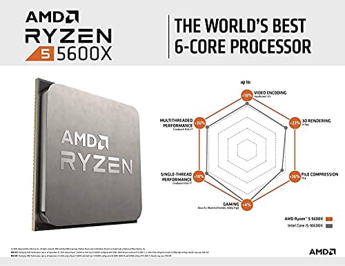 AMD Ryzen 5 5600X 6-core, 12-Thread Unlocked Desktop Processor