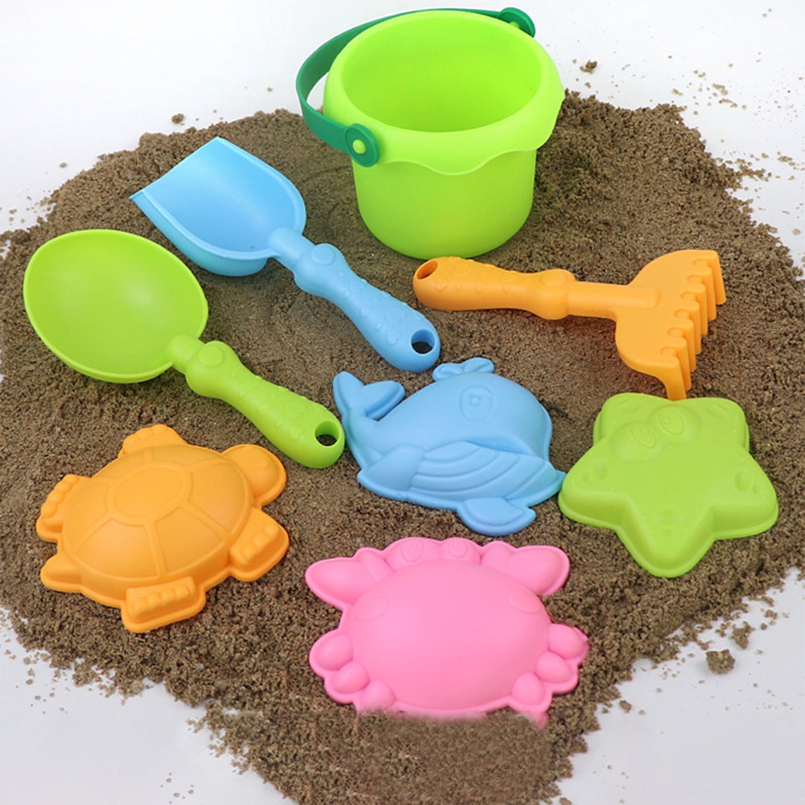 Kit Jouets De Plage 17 Pièces – Pelle, Seau, Moules – Sac à Sable Pliable Pour Extérieur – Cadeau Été Enfant
