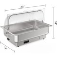 thumbnail image 2 of PIONEERWORKS 9 QT Electric Chafing Dish Buffet Set with Temperature Control and Roll Top with 1 Full-Size Pan & 2 Half-Size Pan, Temperature Control Display for Parties, Catering, 2 of 7