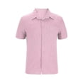 thumbnail image 3 of Chemises pour Hommes, Mode Décontractée Col en V Manches Pull Respirant Chemise Blouse Hauts, 3 of 5
