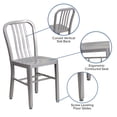 thumbnail image 2 of Chaise pour l'intérieur et l'extérieur en métal argenté, 2 of 9