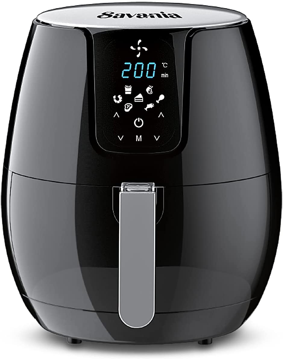 Savania 4.8 Quart Air Fryer, Non-stick Basket - Digital Touch Screen, 7 Cooking Pre-sets