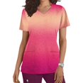 thumbnail image 1 of TIMIFIS Hot Pink Scrub Tops for Women Printing Medicals Scrub Tops Regular Nursing Uniform Tops Short Sleeve V Neck Working Tops with Pockets - Spring/Summer, 1 of 4