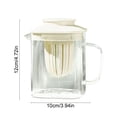 thumbnail image 3 of Linnome High Borosilicate Glass Water Cup 850ml Flower Tea Kettle Heatable with Detachable Filter Screen Pitcher for Juices Cold Beverages 3.9x3.9x4.7in White, 3 of 7