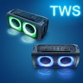 thumbnail image 3 of Karaoke Machine, Wireless Rechargeable Portable PA System/Speaker with 2 Wireless Mics, Bluetooth, FM Radio, LED Party Light, Remote Control Mega Bass Function, Built in Handel (2 Mics) (T600)…, 3 of 7