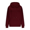 thumbnail image 3 of Besolor Womens Plus Size Hoodies Long Sleeve Drawstring Pullover Tops Casual Loose Fall Winter Hooded Sweatshirts, 3 of 6