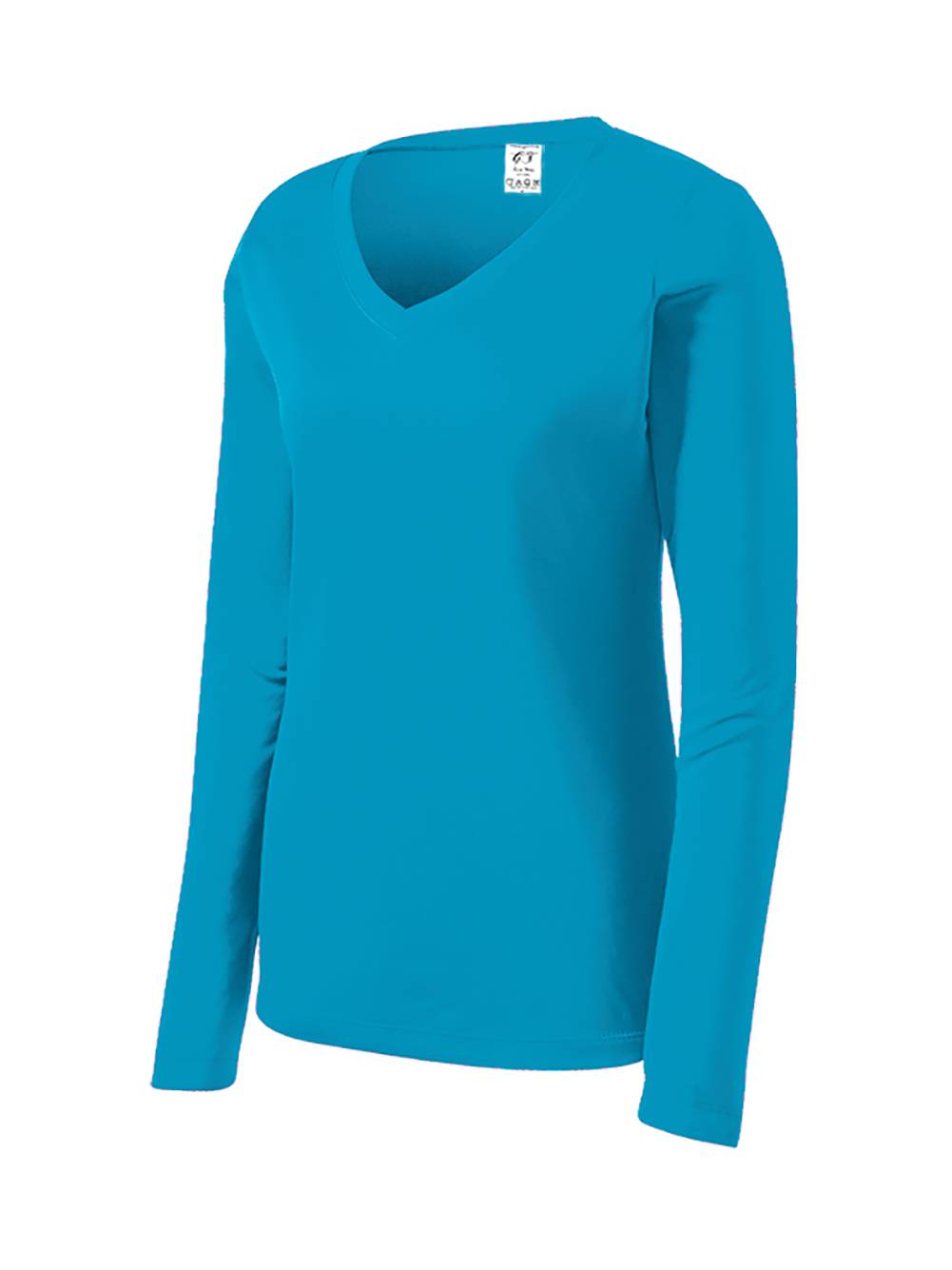 Gravity Threads Womens Long-Sleeve Moisture-Wick V-Neck - Atomic Blue - Medium