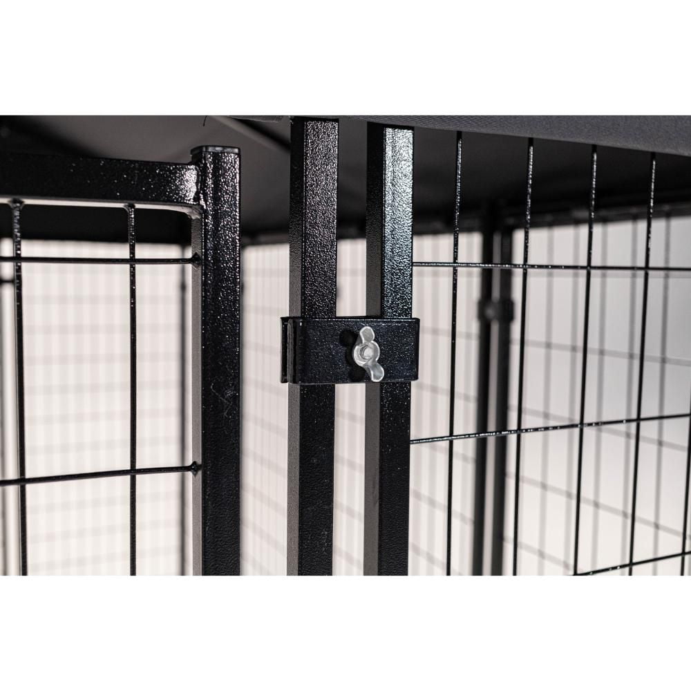 Chenil Villa Lucky Dog ® STAY Series™ 4 pi x 8 pi, gris acier