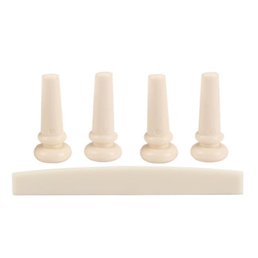 4x Broches de Pont Légères pour Guitare Basse Acoustique + 1 Selle de Remplacement pour Guitare Basse