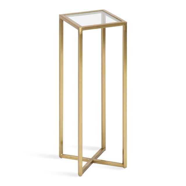 Kate and Laurel Jaspur Square Metal End Table, 7x7x21, Gold