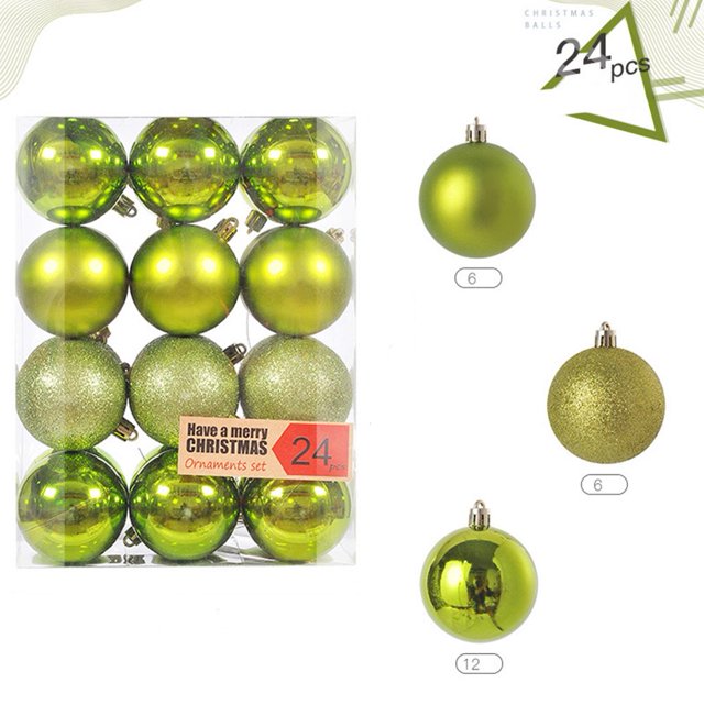 Christmas Decorative Balls Christmas Tree Hanging Christmas Ball Hanging Decorations 24PCS(Red)