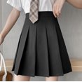 thumbnail image 2 of Jupe Plissée pour Femme Taille Haute Jupe Patineuse de Tennis Extensible Ligne A Uniforme Scolaire Mini Jupe Courte pour Femmes, 2 of 7