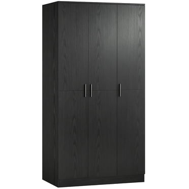 HOMCOM Wardrobe Closet, 70" Wardrobe Cabinet with Hanging Rod, Black