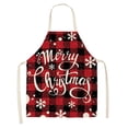 thumbnail image 1 of Oleegame 1PC Pretty Apron Christmas Kitchen Cooking Aprons Plaid Aprons Adjustable Buffalo Plaid Baking Apron, 1 of 7