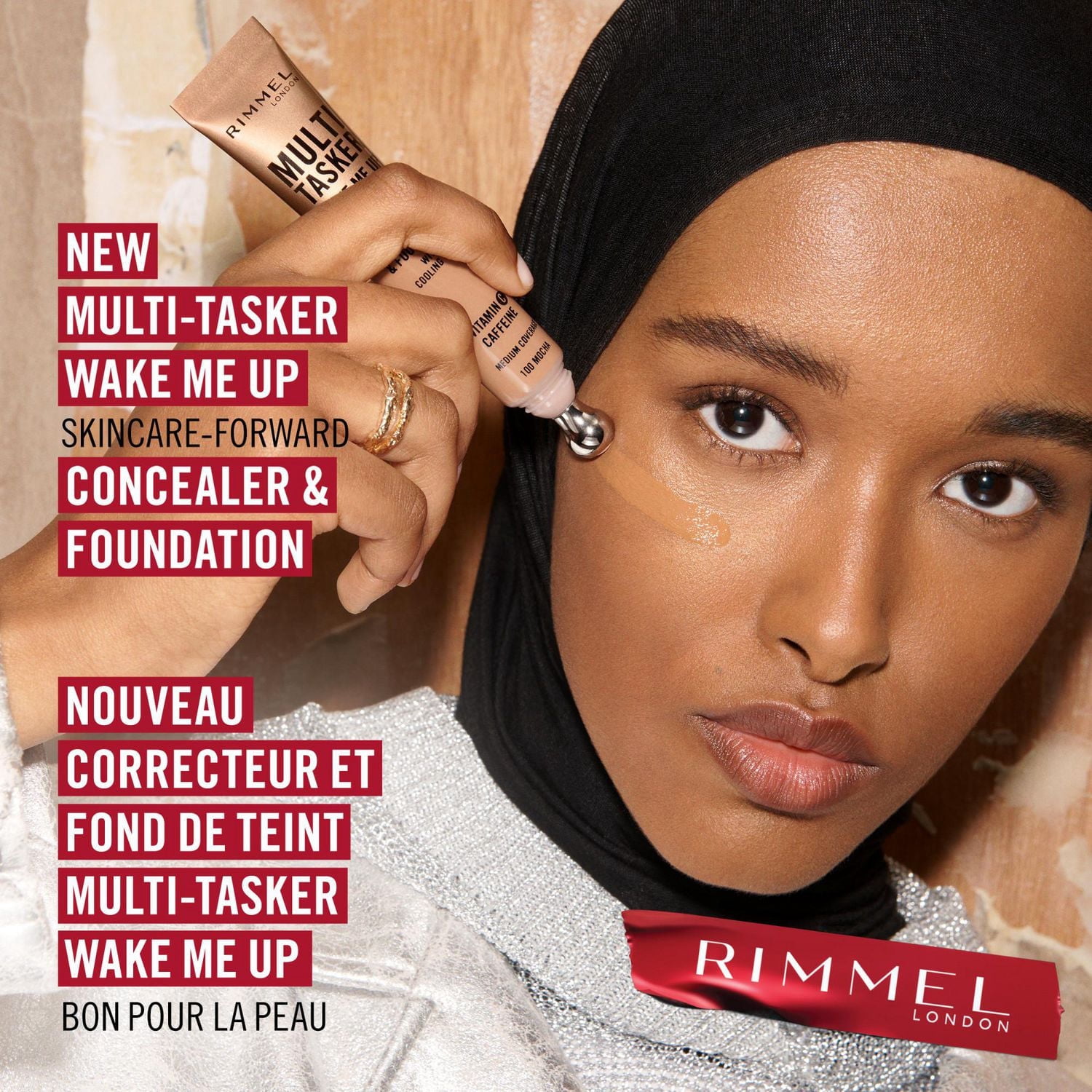 Correcteur et Fond de teint Multi-Tasker Wake Me Up, Illumine, Corrige, Couvrance modulable, Fini lumineux