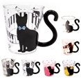 thumbnail image 2 of Bangcool Glass Cup Cartoon Cat Tail Handle Milk Glass Cup Tea Mug Coffee Mug, 2 of 10