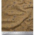 thumbnail image 1 of Soimoi Brown Poly Georgette Fabric Infographics Education Theme Print Fabric by Yard 52 Inch Wide, 1 of 3