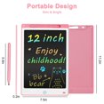 thumbnail image 3 of EIGTHTAIL Tablette d'Écriture LCD 12 Po Écran Coloré Sensible à la Pression Rose, 3 of 9