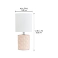 thumbnail image 3 of HOMETRENDS 12.8" Pink Patterned Ceramic Table Lamp with White Drum Shade, 3 of 4