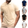 thumbnail image 1 of Sentmoon Mens Summer Tops Oversized Relaxed Turndown Collar Short Sleeve Mens Summer Outfits 2025 Solid Color Blouses for Mens Casual Comfy for Running or Jogging S, 1 of 8