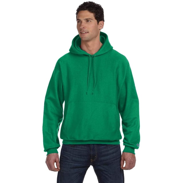 Champion Mens Reverse Weave Fleece Hoodie, M, Kelly Green