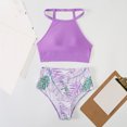 thumbnail image 4 of CEHVOM Women Split Swimsuit Show Waist Printing Bikini, 4 of 4