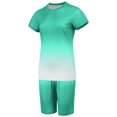 thumbnail image 3 of Innerwin Sweatsuits Solid Color Women Jogger Set Running Short Sleeve Loose Two Piece Outfit Emerald L, 3 of 5