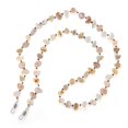 thumbnail image 2 of KLKCMS Handmade Glass Beads Eyeglasses Shell Glasses Chain Beaded Accessories Beige, 2 of 4