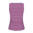 thumbnail image 4 of Plebaso Débardeurs Ajustés à Rayures pour Femmes Sans Manches à Col Rond Froncés Blouses d'Été Décontractées Basiques T-Shirts, 4 of 5