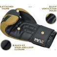 thumbnail image 2 of RDX Boxing Gloves Maya Hide Leather, Muay Thai Kickboxing MMA Sparring Training, Advanced TAKKA Closure, Padding, Punch Bags Speed Ball Focus Pads Workout, Men Women 10 12 14 16oz, 2 of 7