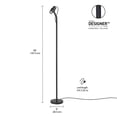thumbnail image 2 of Globe Electric 58" LED Floor Lamp with Matte Black Shade, Industrial Style, 2 of 7