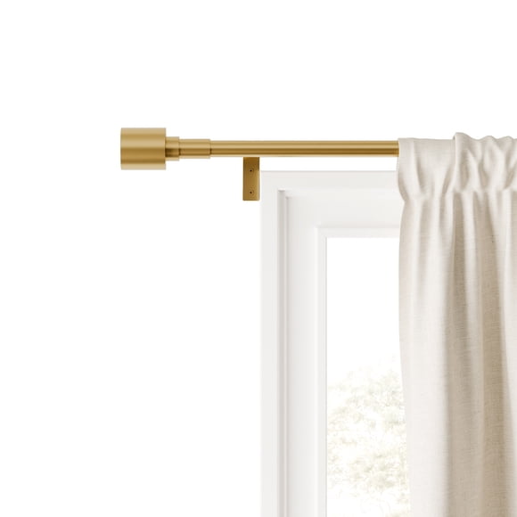 Mainstays Easy Install Decorative Bolt Window Curtain Rod, Adjustable, 48” - 120”, Gold