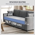 thumbnail image 4 of HOMCOM 3 Seater Sofa with Deep Seat, Modern Upholstered Couch, Dark Grey, 4 of 10