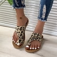thumbnail image 1 of LSLJS Women's Summer Flip-Flop Leopard Toe Flat Beach Sandals, Women's Sandals, 1 of 9