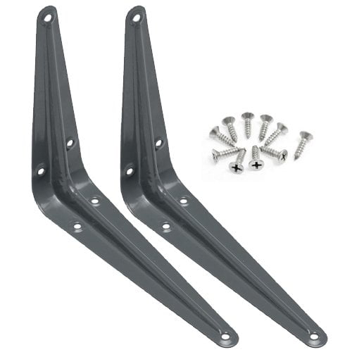 Wideskall® Wideskall Metal 8" x 10" inch Wall Corner Angle Shelving Shelf Brackets, Pack of 2