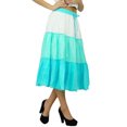 thumbnail image 2 of Bimba Flaired Cotton Boho Summer Skirt Elastic Waist Mid-Calf Ruffle Skirts, 2 of 7
