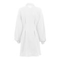 thumbnail image 5 of Womens Plus Size Puff Long Sleeve Mini Shirts Dress Button Down Turndown Collar Short Blouse Dress Ruched Plain Dress, 5 of 5