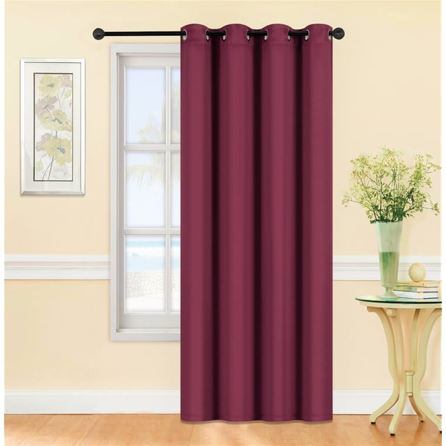 Solid Blackout Grommet Panel, 52x95 Inch, Burgundy, 1 Panel