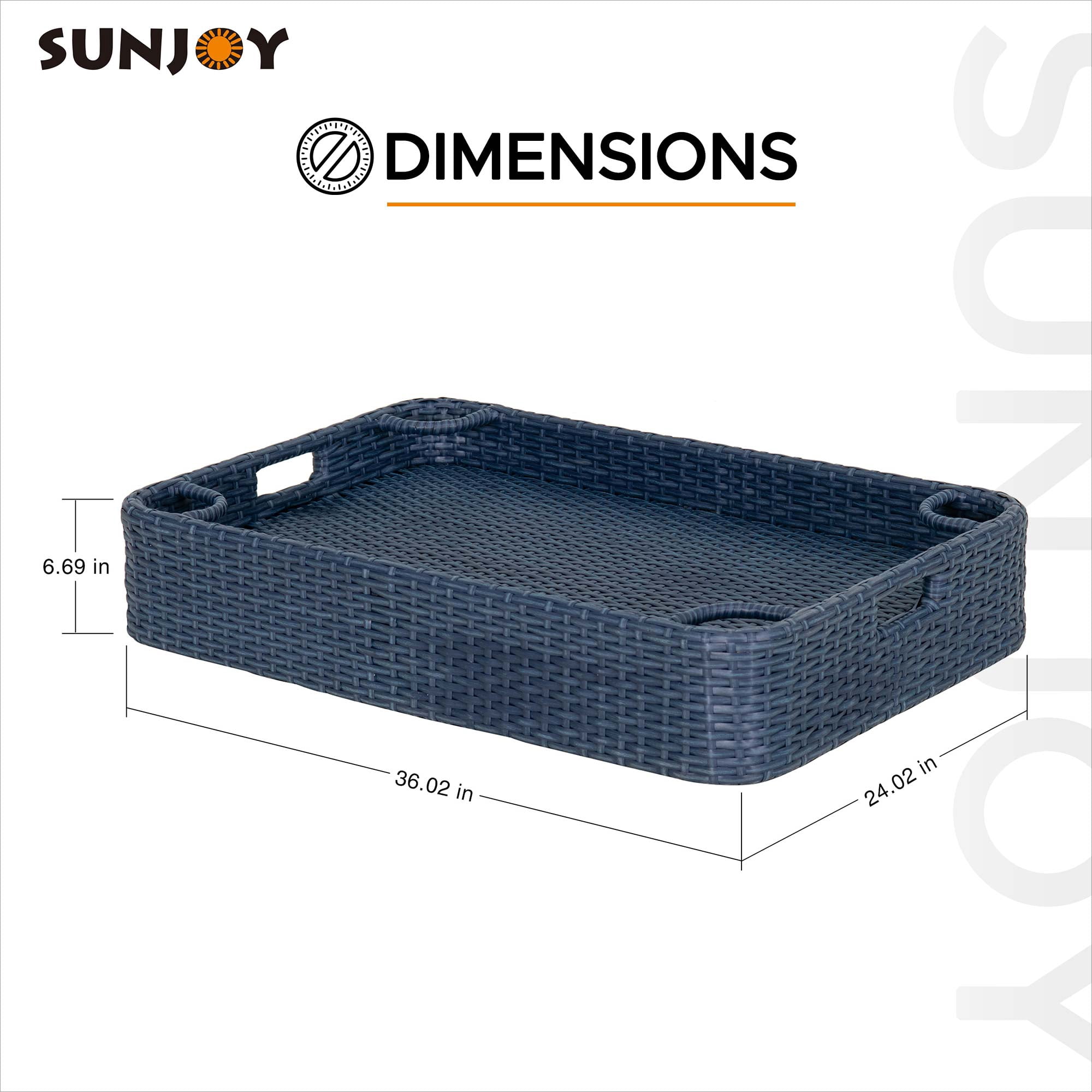 Sunjoy Floating Pool Canopy with Add-on 36x24 in. Wicker Tray,Gray