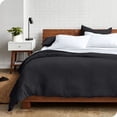 thumbnail image 3 of Bare Home Housse de Couette Sablée - Ultra Douce - Premium 1800 Collection - Ensemble 3 Pcs - Grand Lit, Noir, 3 of 7