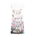 thumbnail image 5 of SMihono Robe d'Été pour Femmes Grande Taille Mode Femmes Été Imprimé Décontracté Col en V Bouton Manches Courtes Vacances Poches Robe, 5 of 5