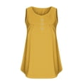 thumbnail image 4 of Dealovy Débardeurs Grande Taille pour Femmes Décontracté Sans Manches Col Rond Boutons Froncés Couleur Unie T-Shirts Amples Fluides, 4 of 5