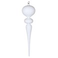 thumbnail image 1 of Vickerman MT195411 Ornement Finial Pailleté Mat Blanc 25 Po., 1 of 2