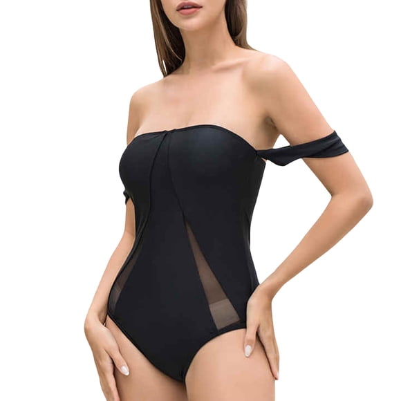 SDNall Women's High Cut Bikini Swimsuit, Removable Padded Bras, Soft Nylon Fabric, Slimming Coverage for Swimming and Beach